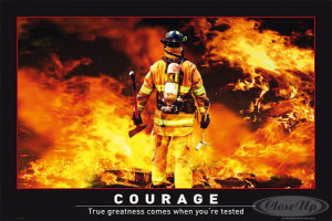 Courage Poster Firefighter
