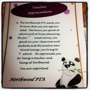 We had also enclosed the Teacher Appreciation letter, which was ...