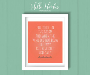 Inspirational Quote Print, She Stood In The Storm, Elizabeth Edwards ...