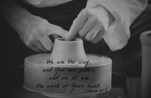 Isaiah 64:8 Potter and Clay Art Print