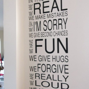 Family Rules – In this house – wall art decal