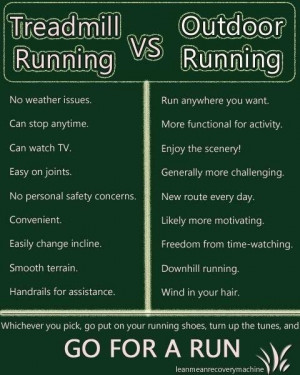 Treadmill running vs outdoor running