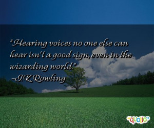 Hearing voices no one else can hear isn't a good sign , even in the ...