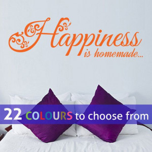 HAPPINESS is HOMEMADE quote floral wall sticker decal by LinaGifts, £ ...