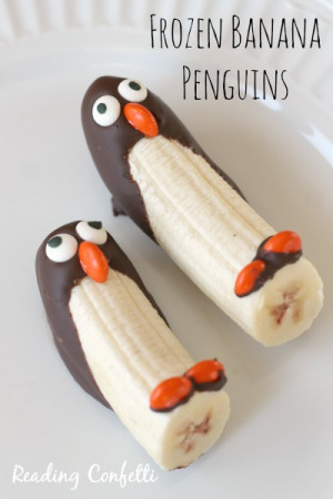 These cute little sledding penguins are a fun snack for winter. If ...