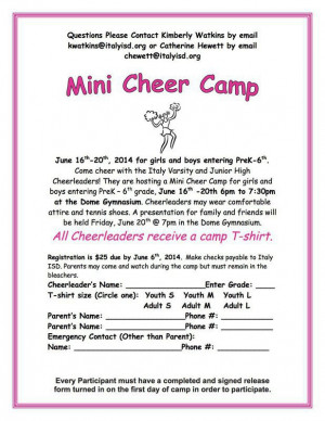 Cheer Camp scheduled for June