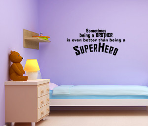 Details about Superhero Brother Vinyl Wall Quote Decal Kids Room Decor ...