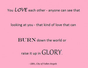 love quote, mortal instruments, city of fallen angels, jace and clary ...