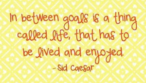 In between goals is a thing called life, that has to be lived and ...