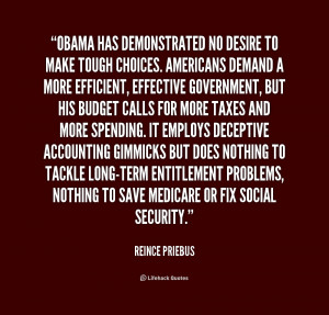 Obama has demonstrated no desire to make tough choices. Americans ...
