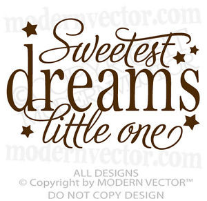 SWEETEST-DREAMS-Little-One-Quote-Vinyl-Wall-Decal-Lettering-Nursery ...