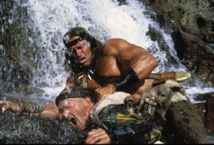 ... Arnold Schwarzenegger and Tracey Walter in Conan the Destroyer (1984