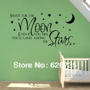 sale on ebay shoot for the moon.stars quote wholesale wall stickers ...