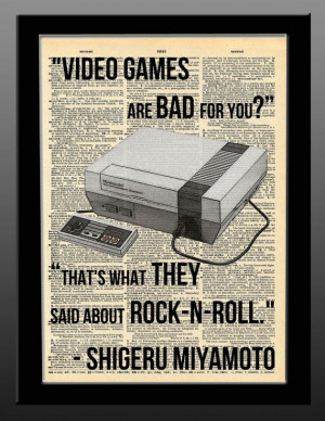 Nintendo Inspired NES Shigeru Miyamoto Quote Vintage Dictionary Art ...