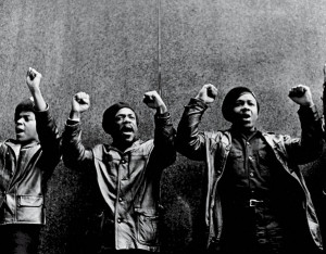 Black Panther Party members as they stand outside the New York City ...