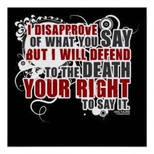 Voltaire Quotes I Disapprove Of What You Say Voltaire quote (colour ...