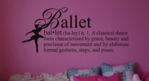 ... Quote Vinyl Ballet Definition Girls Dance Decor Wall Quote Decal(China