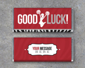 Personalized Cheerleading GOOD LUCK Candy Bar Wrapper – Printable ...