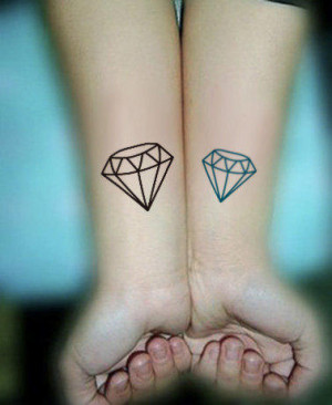 InknArt Temporary Tattoo - 2pcs Diamond Gemstone set wrist quote ...