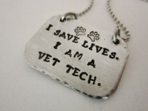 Veterinary Technician- Hand stamped necklace- hand stamped jewelry ...