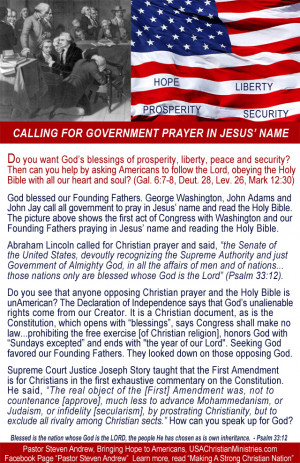 Government to Pray in Jesus’ Name Handout