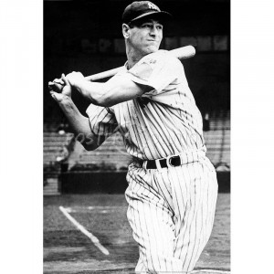 Lou Gehrig Swinging Bat Archival Photo Sports Poster Print - 13x19