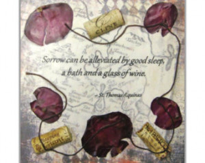 Encaustic Collage - Wine Quote -St. Thomas Aquinas - Collage with ...