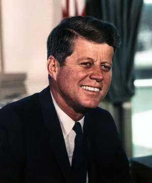 John F. Kennedy White House color portrait