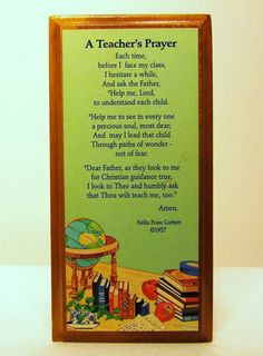 Vintage Fifties Wood Christian Teacher Prayer Blessing Picture School ...