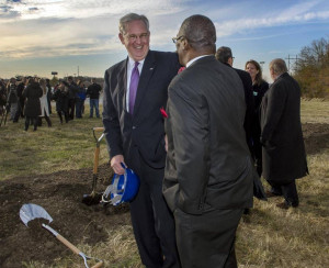 Gov Jay Nixon visits Kansas City on one of his frequent trips around