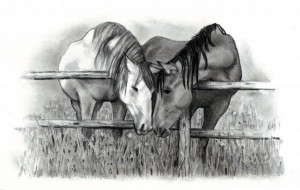 Horse Lovers Print by Joyce Geleynse