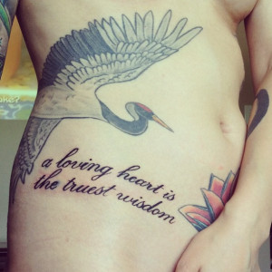 Newest Tattoo Script Quote Love Ink Dickens Crane Bird