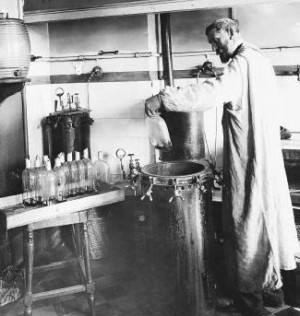 Louis Pasteur at work