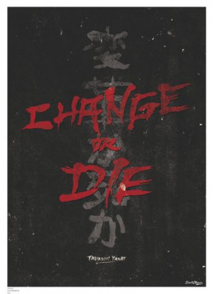 Inspirational quotes: Change, by Tadashi Yanai canvas poster Black ...
