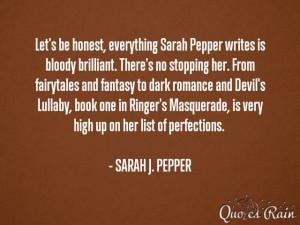 Let's be honest, everything Sarah Pepper writes is bloody brilliant ...