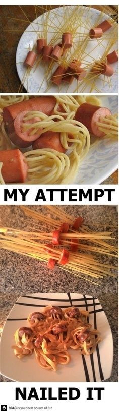 ... Spaghetti in Hotdog Thing | 31 Horrendous Pinterest Fail Monstrosities