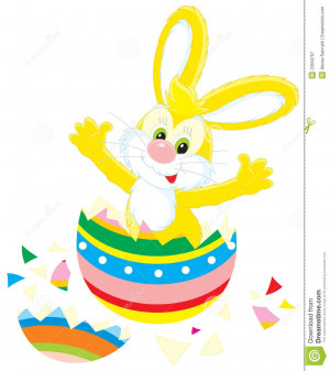 Easter Bunny With Eggs Clipart Easter Bunny And Painted Egg