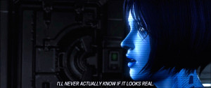 Cortana wants to be human. I never noticed it on my first play-through ...