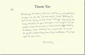... how to write a thank you note to make even a doctor blush. Wow