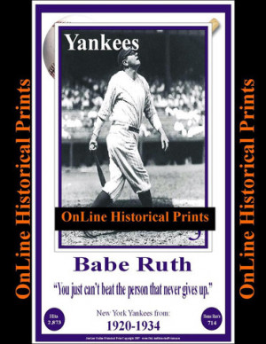 11 x 17 babe ruth print only $ 9 99 11 x 17 babe ruth framed print $ ...