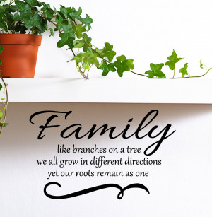 Family like branches on a tree we all grow in different directions yet ...