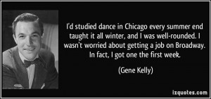 studied dance in Chicago every summer end taught it all winter ...