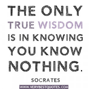 ... only true wisdom is in knowing you know nothing – Socrates quotes