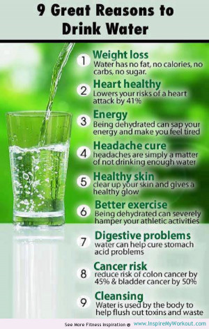 ... info graphic with a 9 of the best reasons for you to drink more water