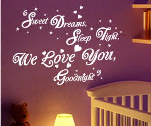 SWEET DREAMS GOODNIGHT quote vinyl wall sticker decal