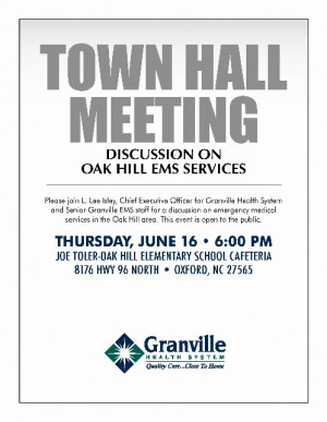 Town Hall Meeting - Discussion on Oak Hill EMS Services