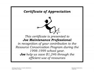 Certificate Appreciation