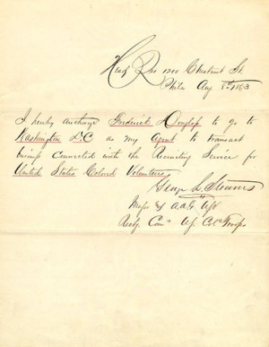 Letter Authorizing African-American Troops_ photo: courtesy of nps.gov