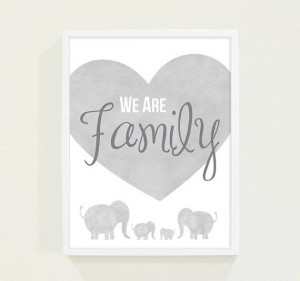 Gray Watercolor Elephant Family Boy's Room Nursery by fieldtrip, $18 ...