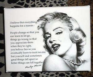 ... -Happens-for-a-Reason-Quote-Framed-Canvas-Print-Marilyn-Monroe